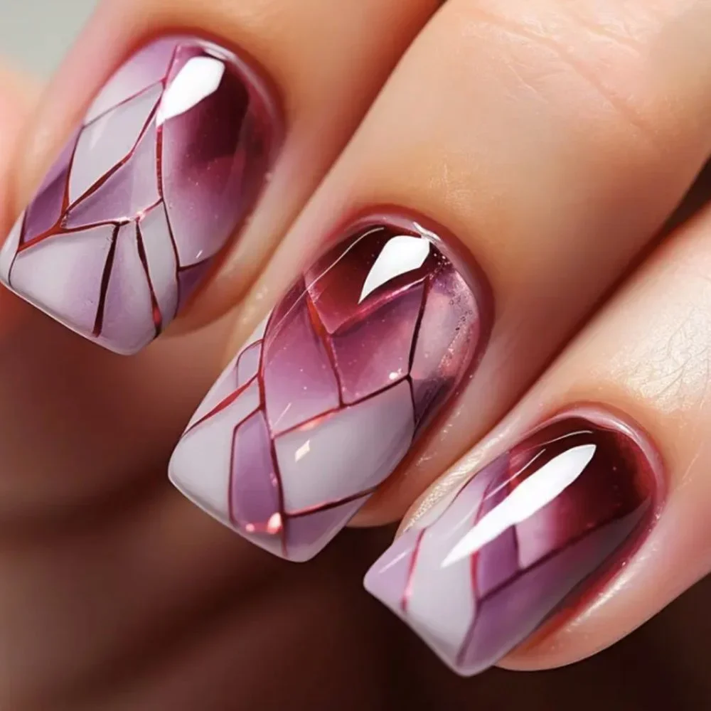 Press On Nails Short Square Fake Nails - Picture 2 of 6